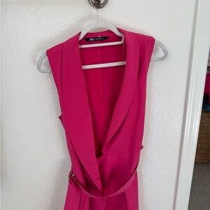 Zara Pink Sleeveless Blazer Dress - shorts